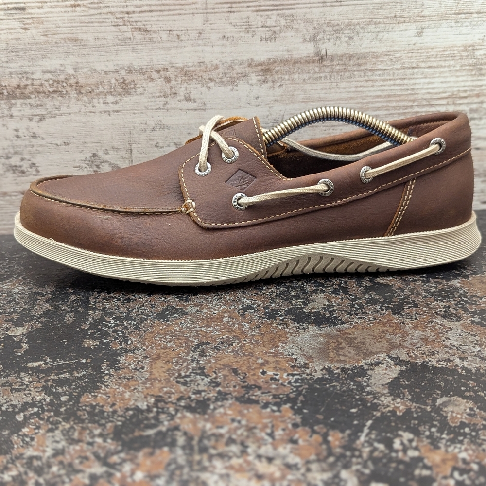 Mens Sperry Top Sider Boat Shoes Loafers Sz 9 Used VGC STS14511 Brown Leather 
